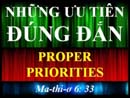 Những Ưu Tiên Đúng Đắn